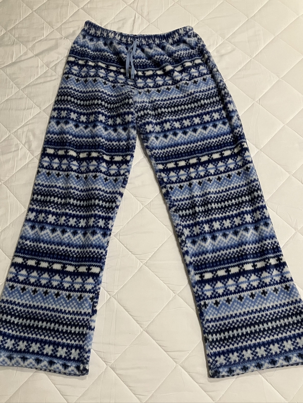 Cozy Blue Fair Isle Fleece Pajama Pants